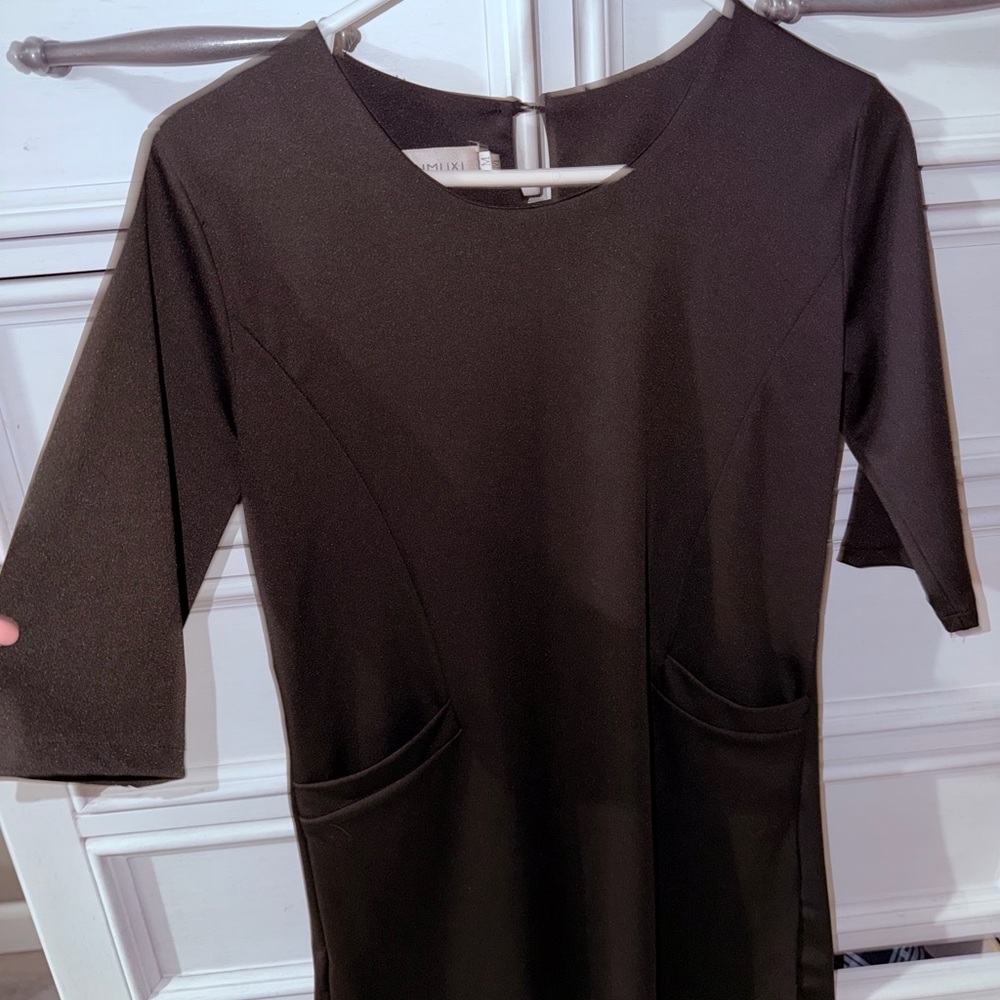 Lux Black Long Sleeve Dress